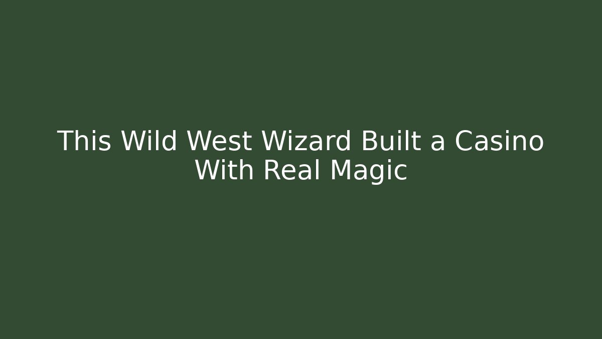 This Wild West Wizard Built a Casino With Real Magic