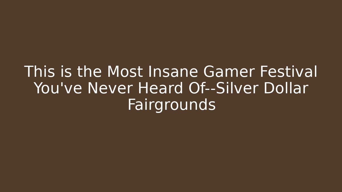 This is the Most Insane Gamer Festival You've Never Heard Of—Silver Dollar Fairgrounds
