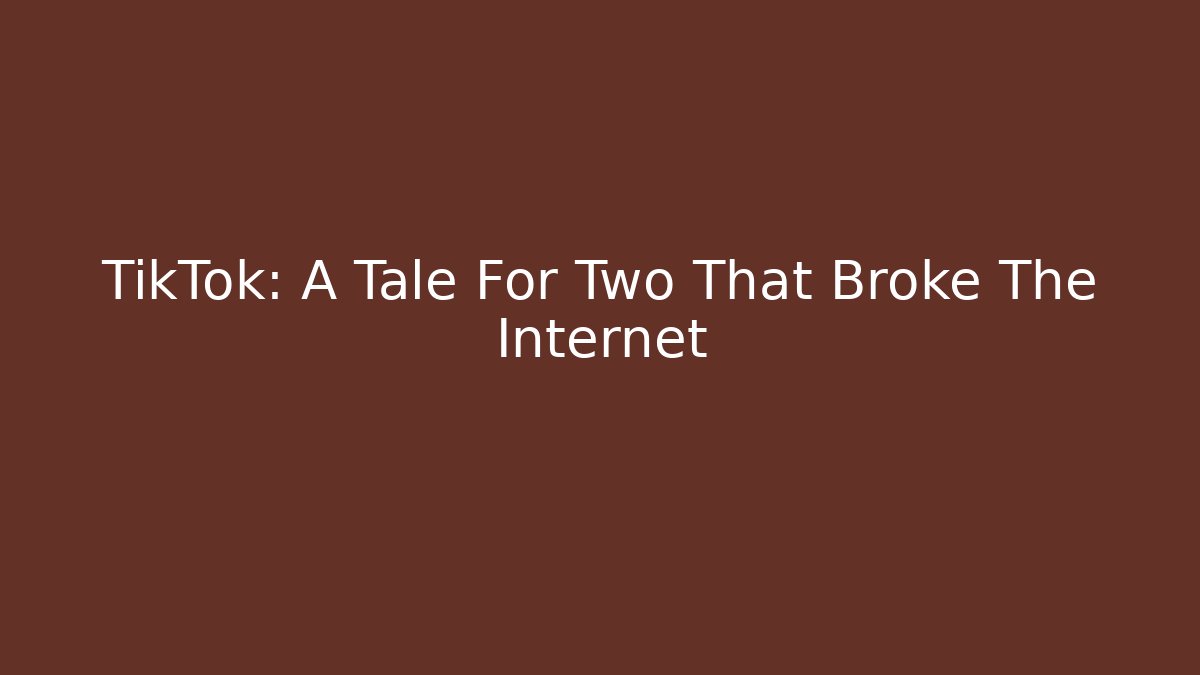 TikTok: A Tale For Two That Broke The Internet