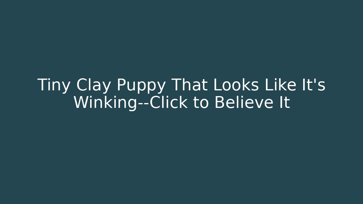 Tiny Clay Puppy That Looks Like It’s Winking—Click to Believe It - Método de Aprovação