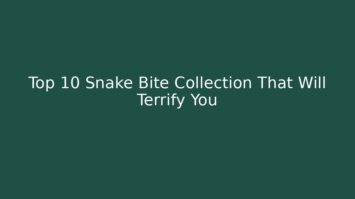 Top 10 Snake Bite Collection That Will Terrify You