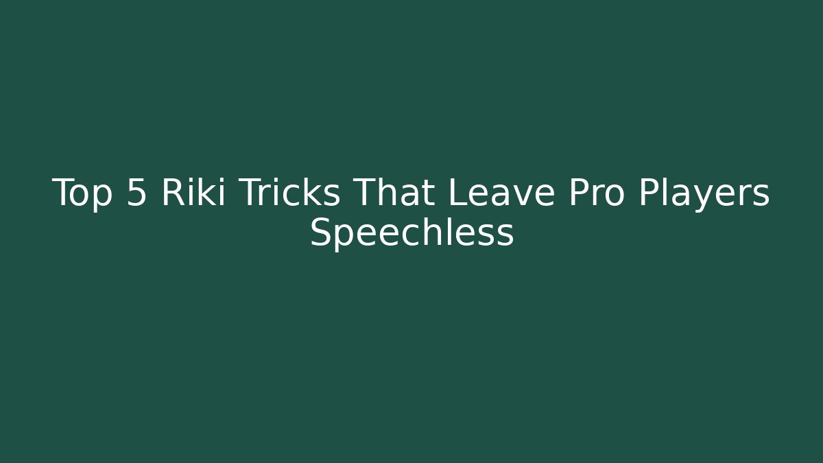 Top 5 Riki Tricks That Leave Pro Players Speechless