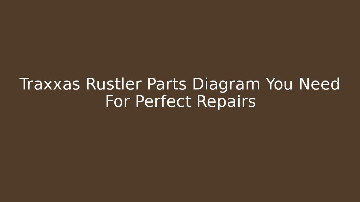Traxxas Rustler Parts Diagram You Need For Perfect Repairs