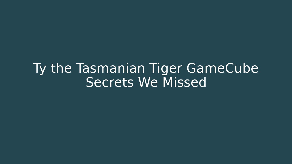 Ty the Tasmanian Tiger GameCube Secrets We Missed