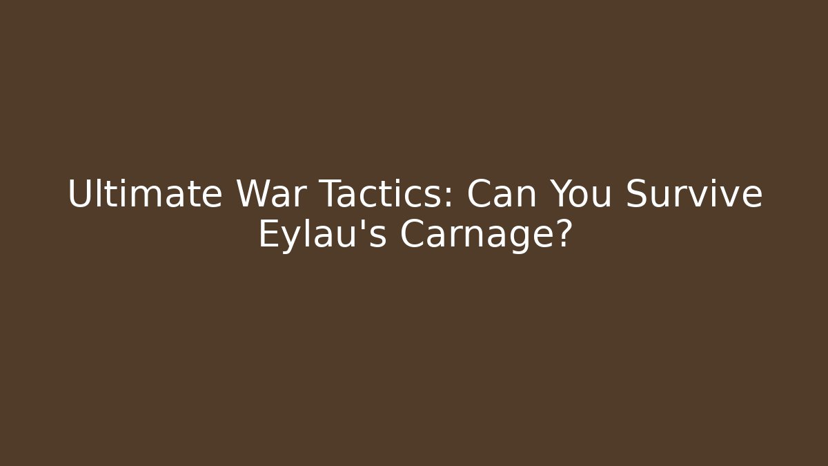 Ultimate War Tactics: Can You Survive Eylau’s Carnage?