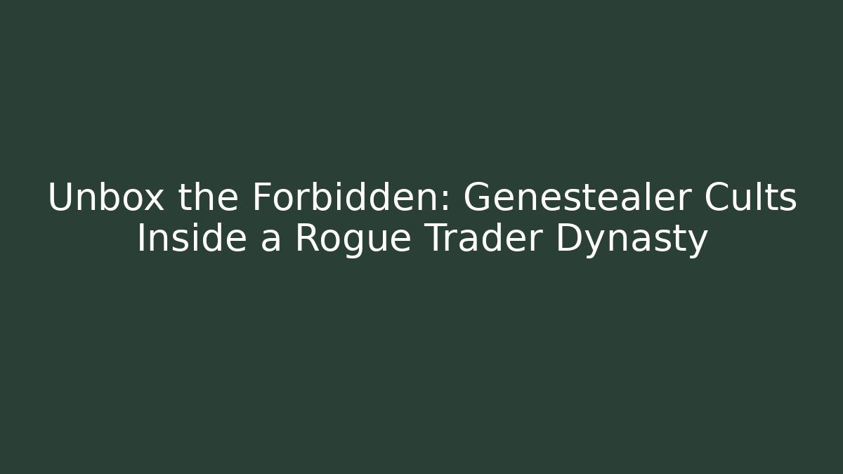 Unbox the Forbidden: Genestealer Cults Inside a Rogue Trader Dynasty