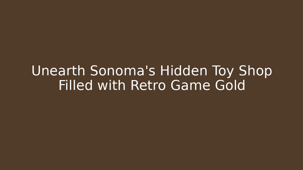 Unearth Sonoma's Hidden Toy Shop Filled with Retro Game Gold