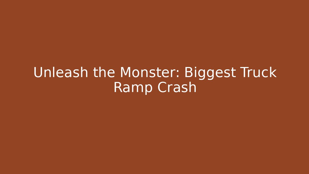 Unleash the Monster: Biggest Truck Ramp Crash