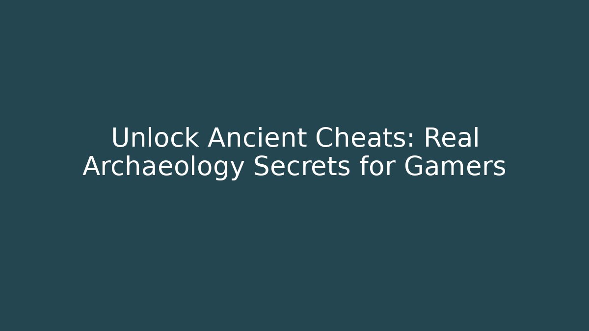 Unlock Ancient Cheats: Real Archaeology Secrets for Gamers