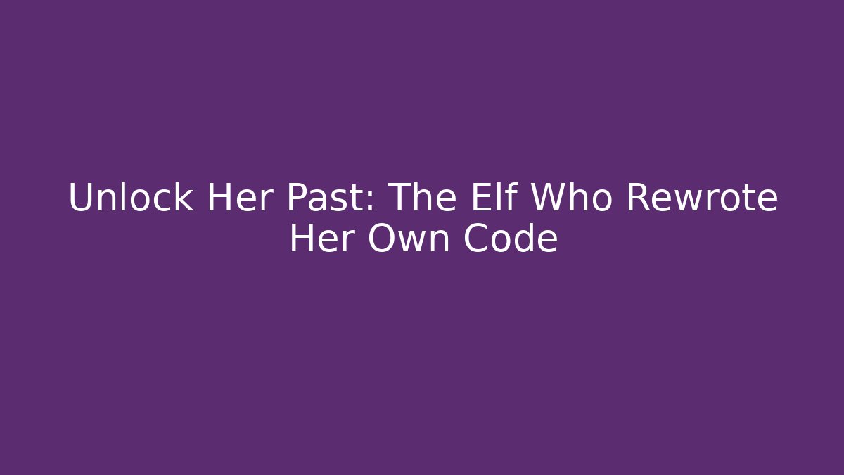 Unlock Her Past: The Elf Who Rewrote Her Own Code