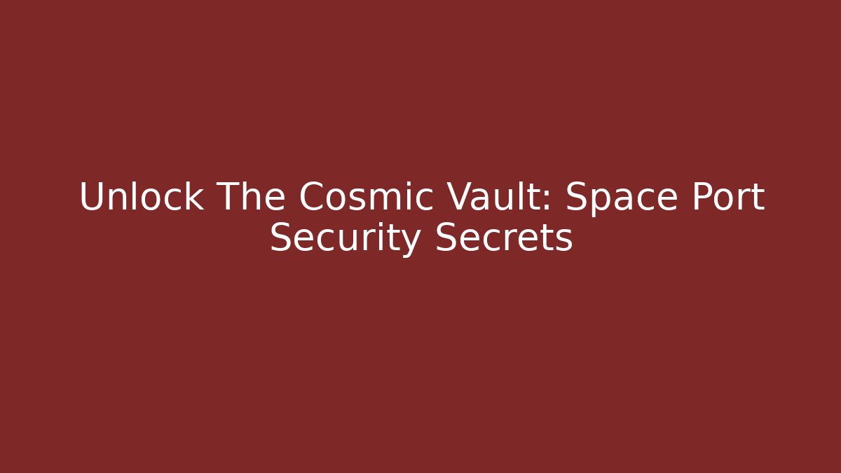 Unlock The Cosmic Vault: Space Port Security Secrets - Método de Aprovação
