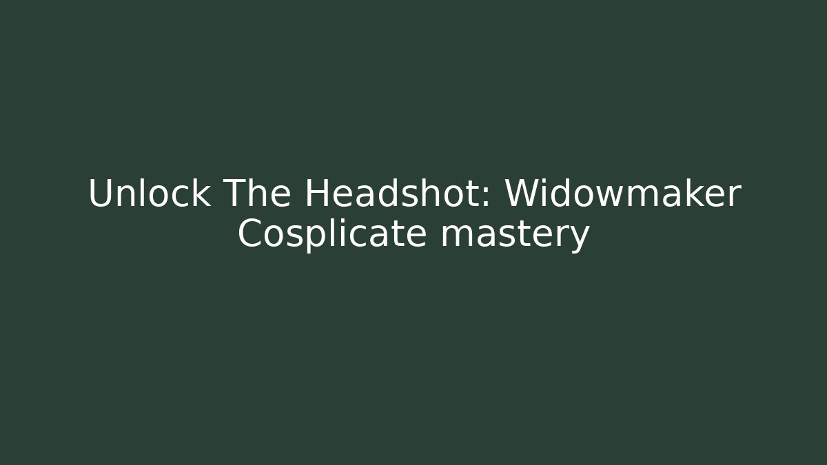 Unlock The Headshot: Widowmaker Cosplicate mastery