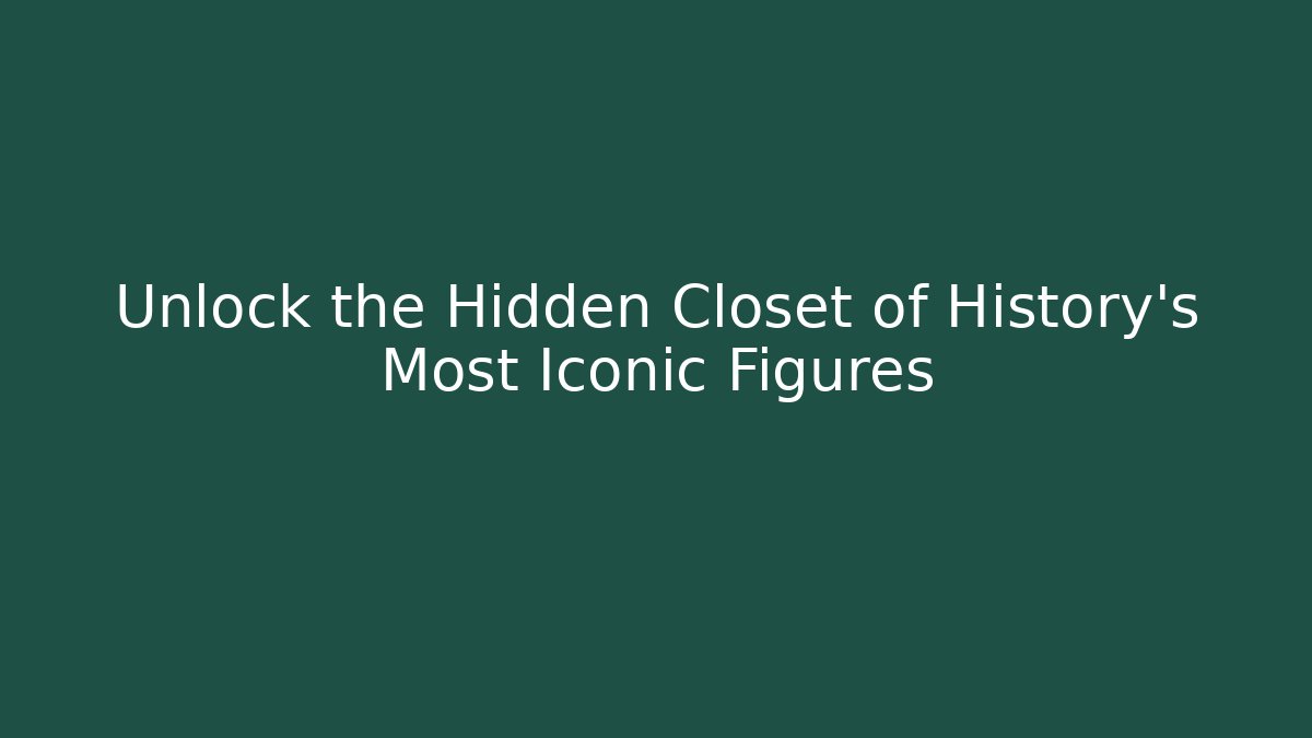 Unlock the Hidden Closet of History's Most Iconic Figures