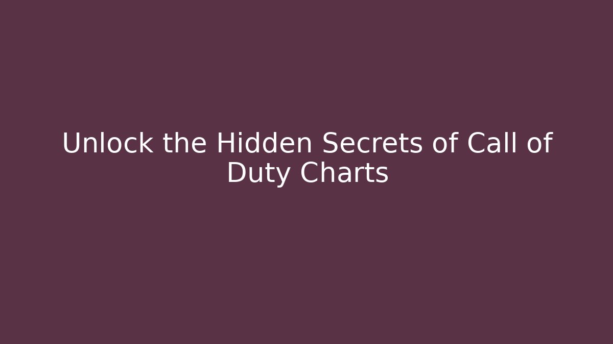 Unlock the Hidden Secrets of Call of Duty Charts