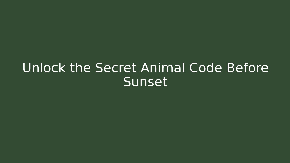 Unlock the Secret Animal Code Before Sunset - Método de Aprovação