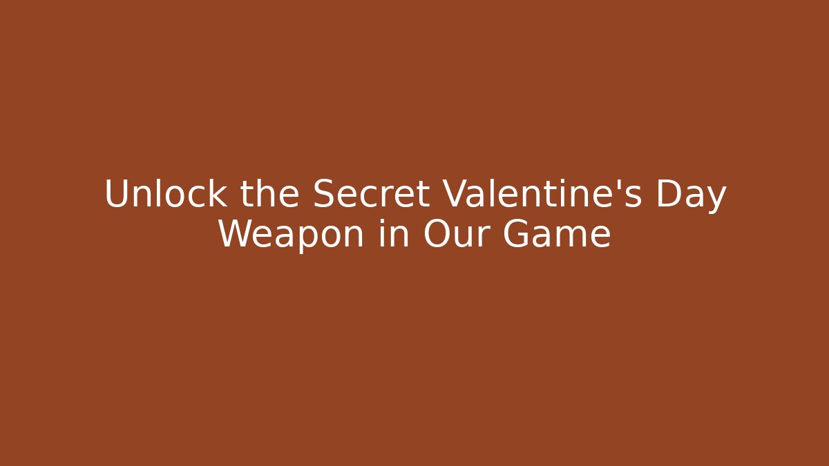 Unlock the Secret Valentine's Day Weapon in Our Game