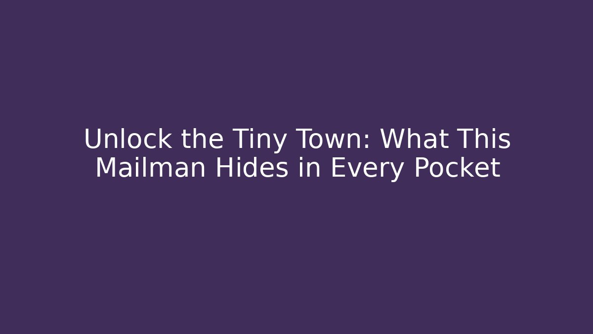 Unlock the Tiny Town: What This Mailman Hides in Every Pocket - Método de Aprovação