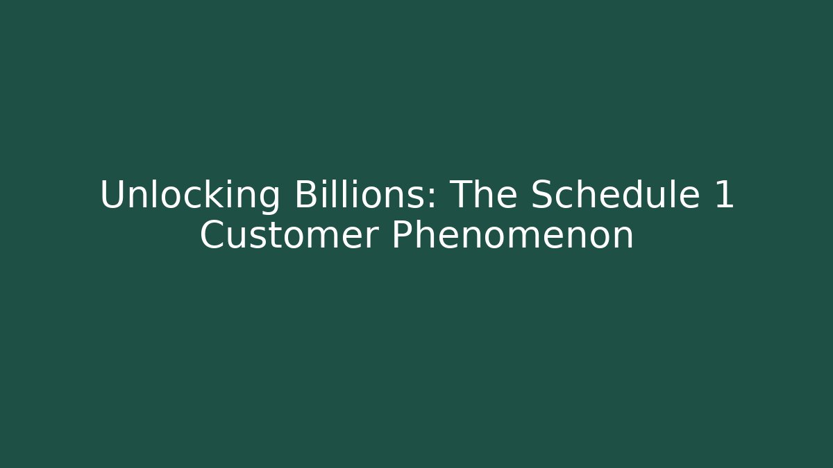Unlocking Billions: The Schedule 1 Customer Phenomenon - Método de Aprovação