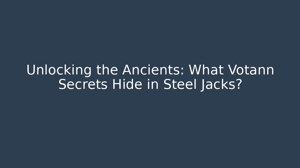 Unlocking the Ancients: What Votann Secrets Hide in Steel Jacks?