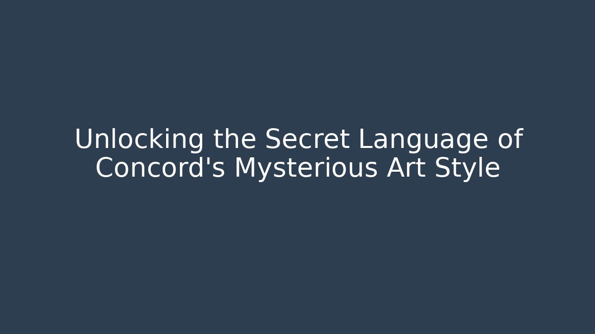 Unlocking the Secret Language of Concord’s Mysterious Art Style