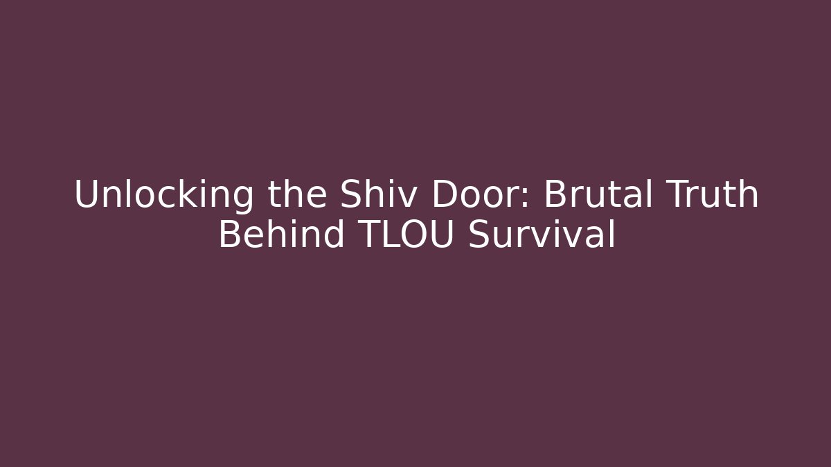 Unlocking the Shiv Door: Brutal Truth Behind TLOU Survival