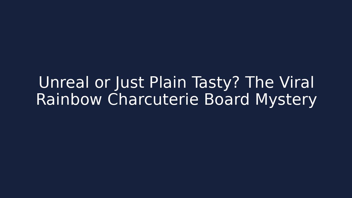 Unreal or Just Plain Tasty? The Viral Rainbow Charcuterie Board Mystery