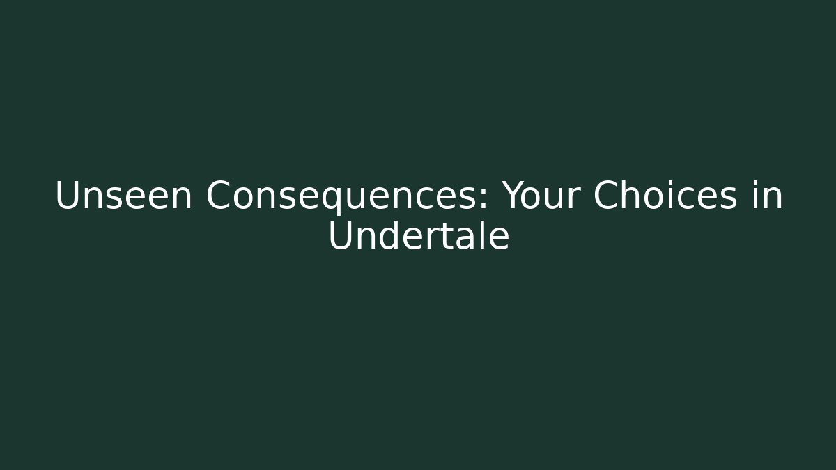 Unseen Consequences: Your Choices in Undertale - Método de Aprovação