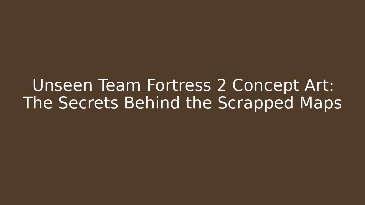 Unseen Team Fortress 2 Concept Art: The Secrets Behind the Scrapped Maps