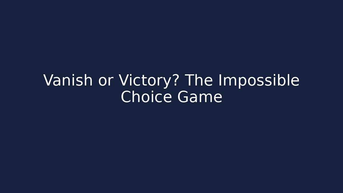 Vanish or Victory? The Impossible Choice Game
