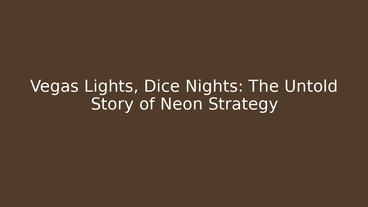 Vegas Lights, Dice Nights: The Untold Story of Neon Strategy