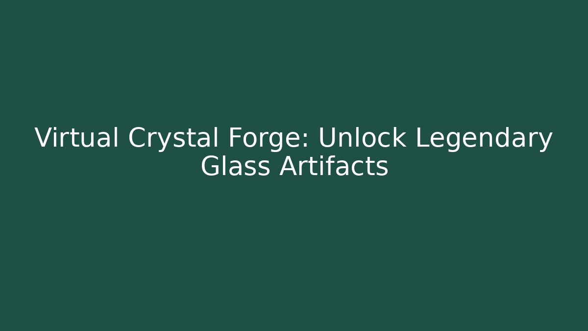 Virtual Crystal Forge: Unlock Legendary Glass Artifacts