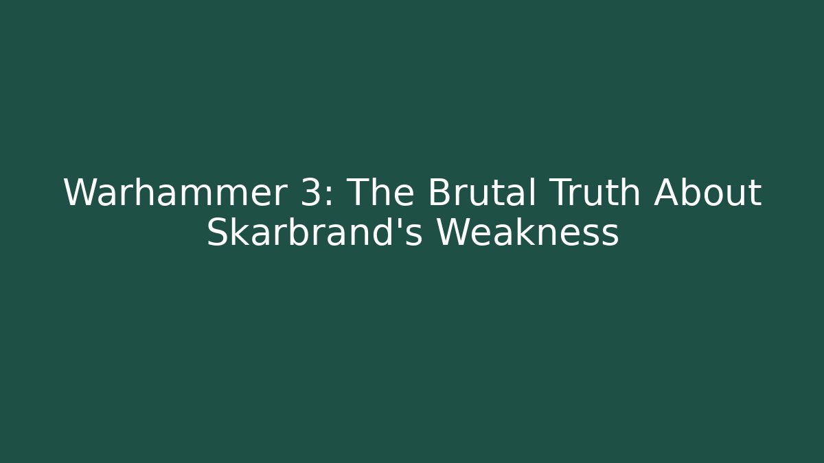 Warhammer 3: The Brutal Truth About Skarbrand's Weakness - Método de Aprovação