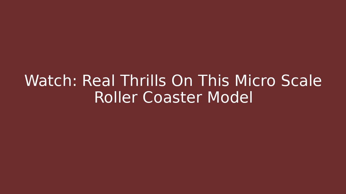 Watch: Real Thrills On This Micro Scale Roller Coaster Model