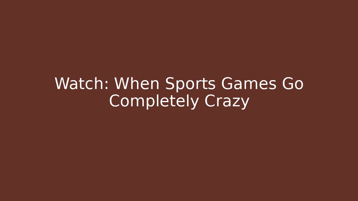 Watch: When Sports Games Go Completely Crazy