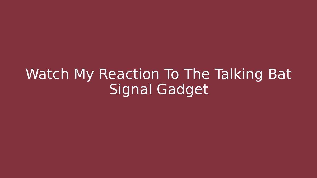 Watch My Reaction To The Talking Bat Signal Gadget