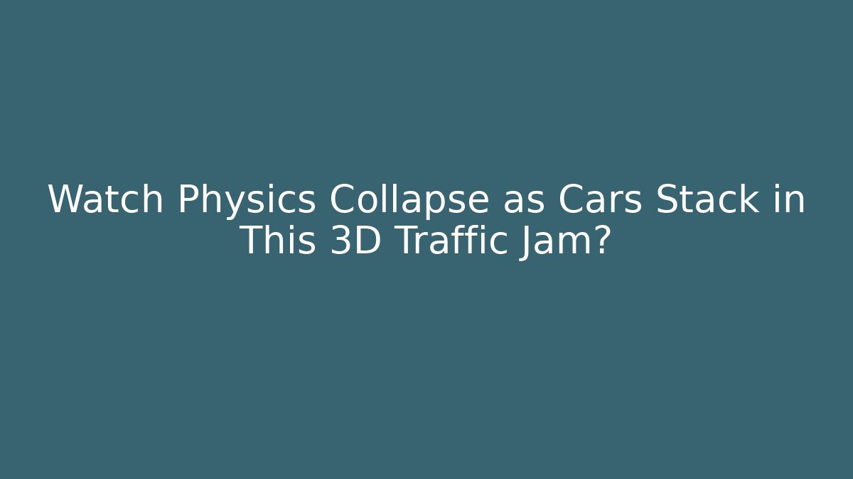 Watch Physics Collapse as Cars Stack in This 3D Traffic Jam?
