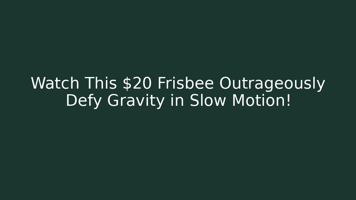 Watch This $20 Frisbee Outrageously Defy Gravity in Slow Motion! - Método de Aprovação
