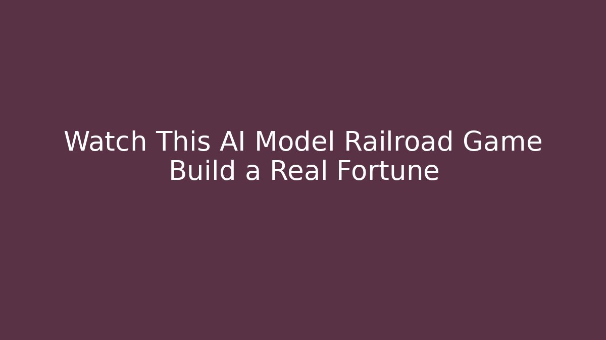 Watch This AI Model Railroad Game Build a Real Fortune