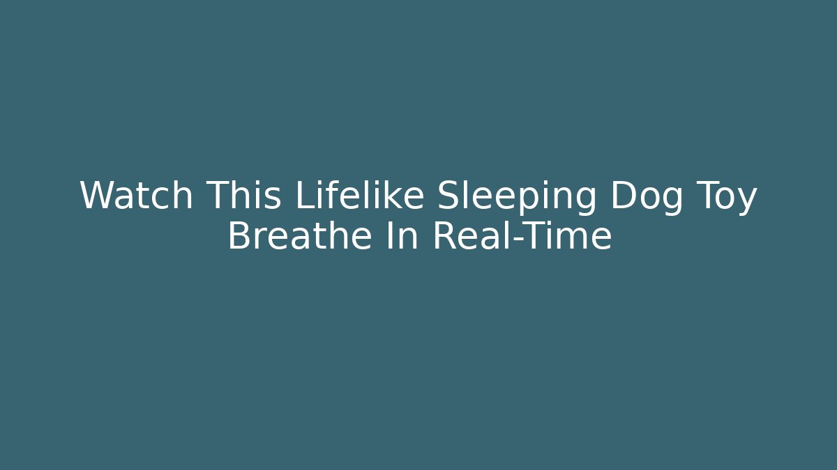 Watch This Lifelike Sleeping Dog Toy Breathe In Real-Time
