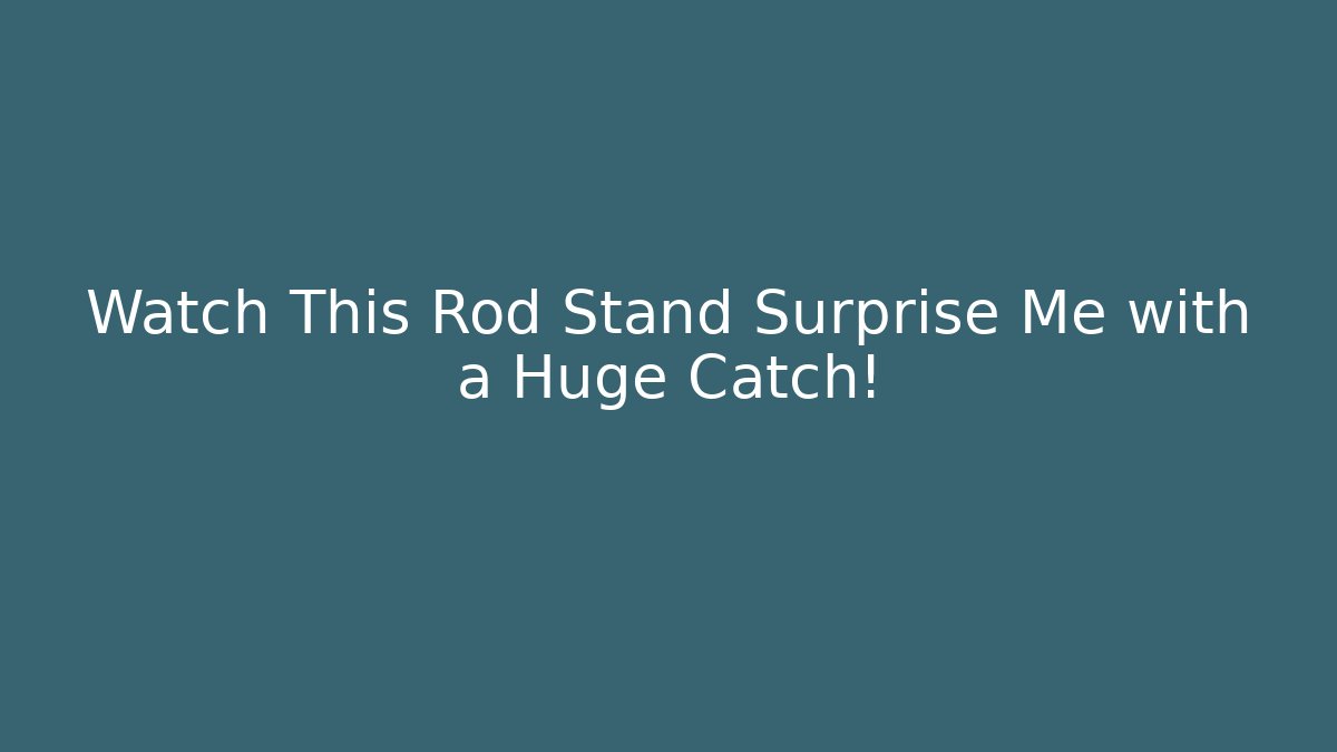 Watch This Rod Stand Surprise Me with a Huge Catch!