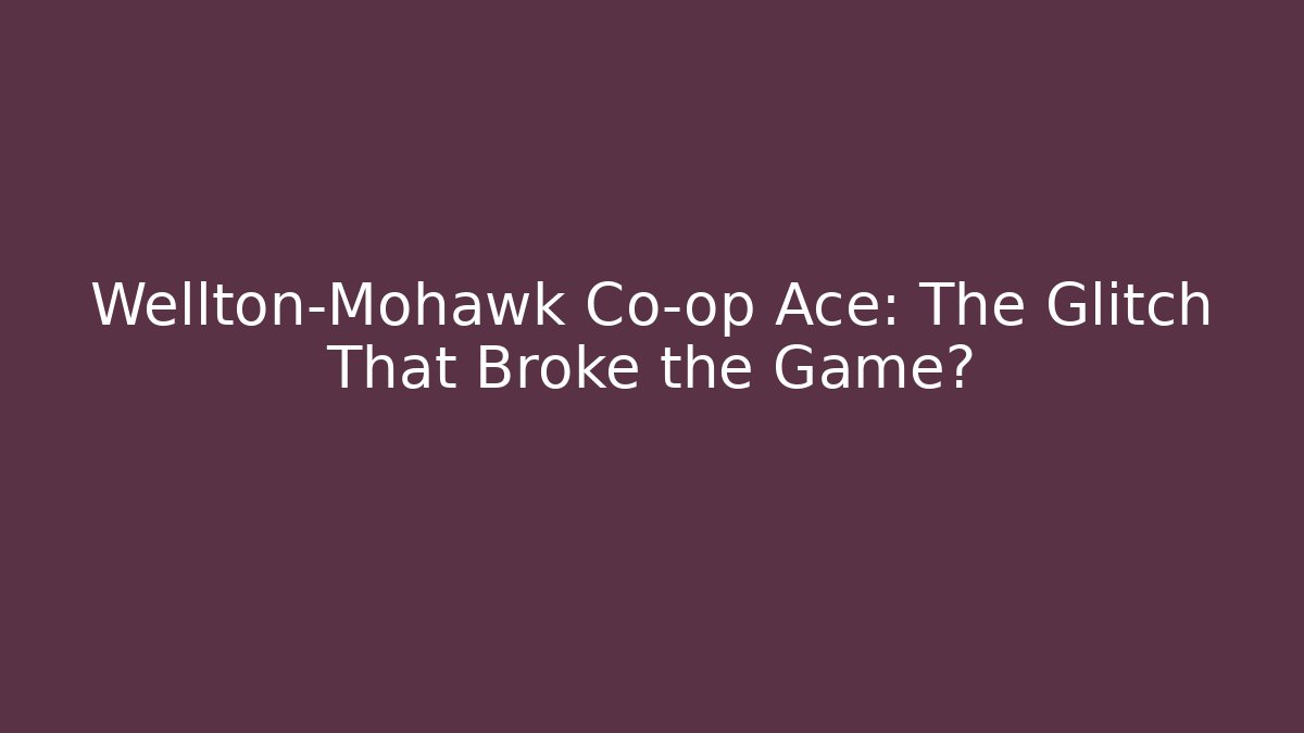 Wellton-Mohawk Co-op Ace: The Glitch That Broke the Game?