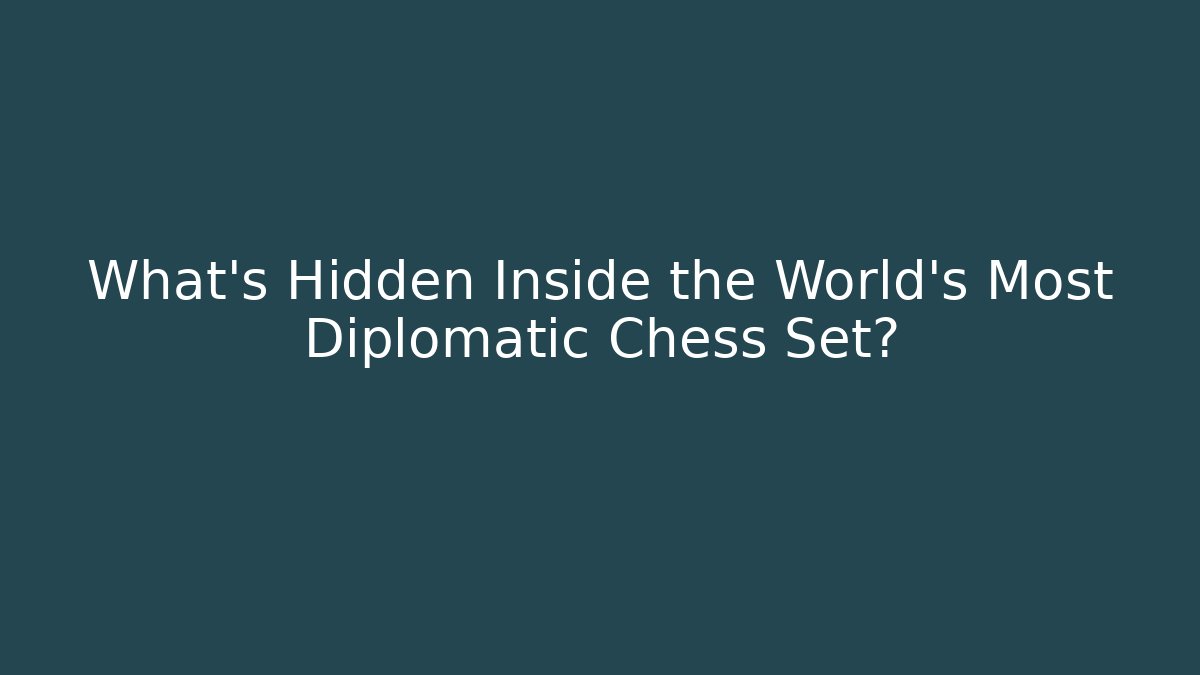 What's Hidden Inside the World's Most Diplomatic Chess Set?