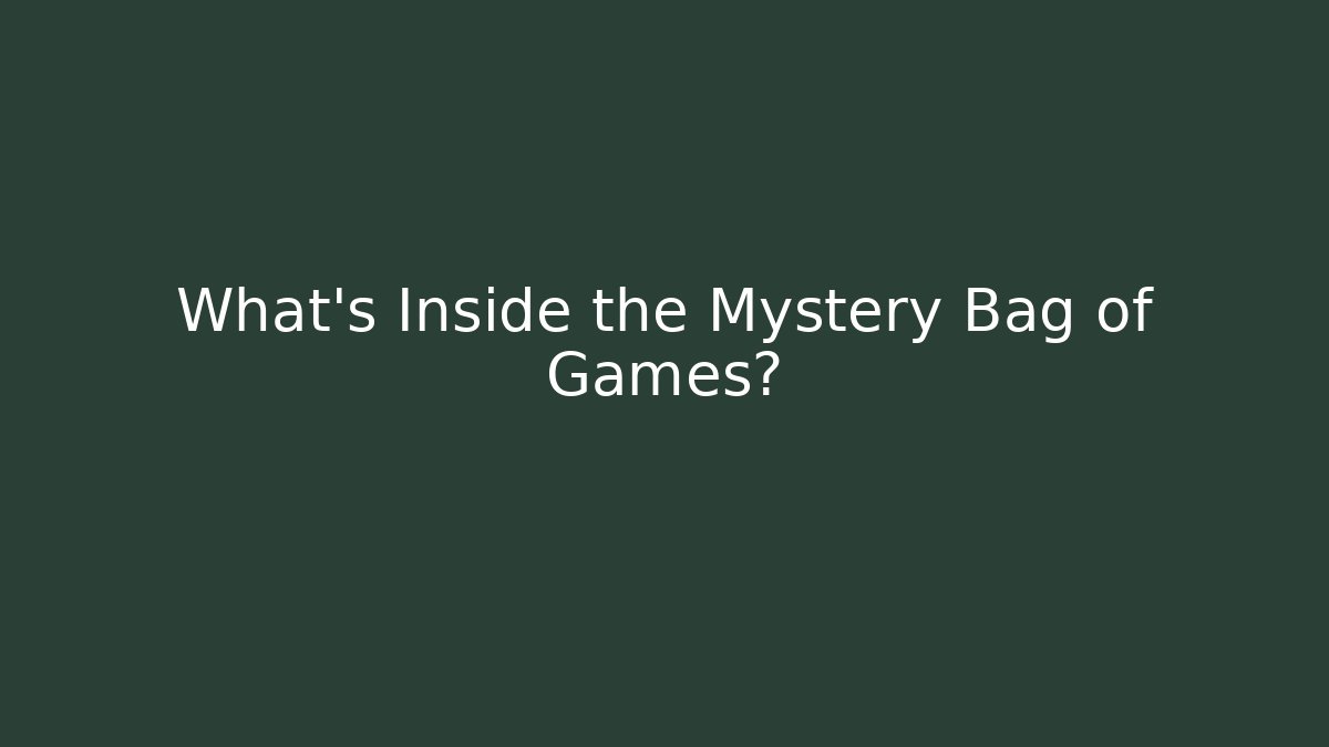 What's Inside the Mystery Bag of Games?
