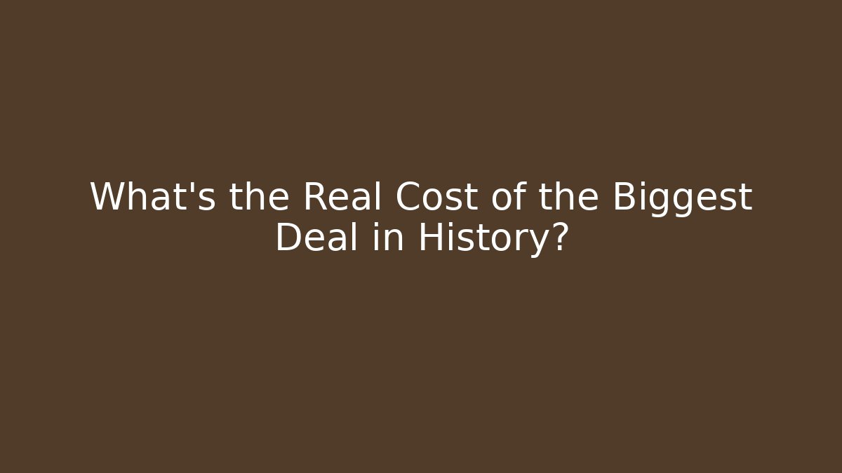 What's the Real Cost of the Biggest Deal in History?