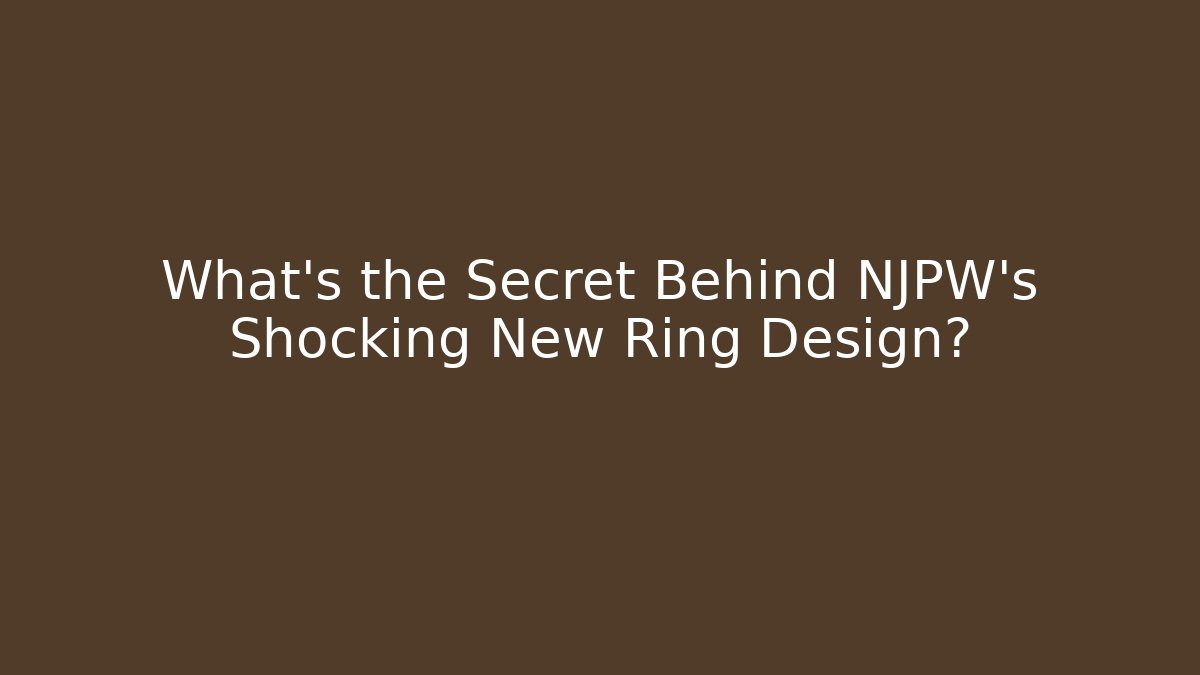 What's the Secret Behind NJPW's Shocking New Ring Design?