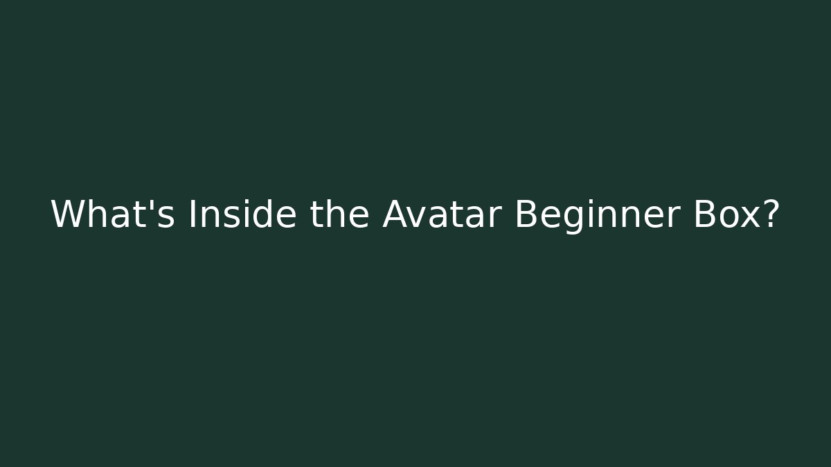 What’s Inside the Avatar Beginner Box?