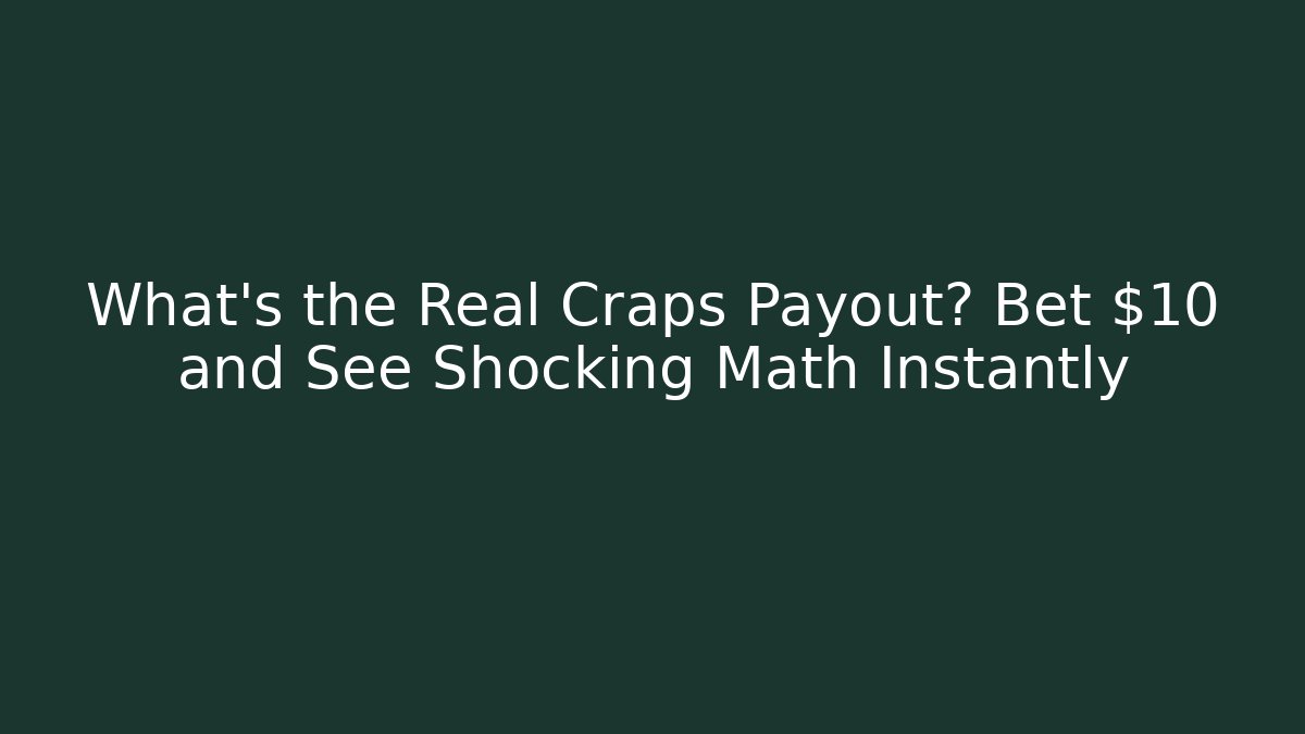 What’s the Real Craps Payout? Bet $10 and See Shocking Math Instantly