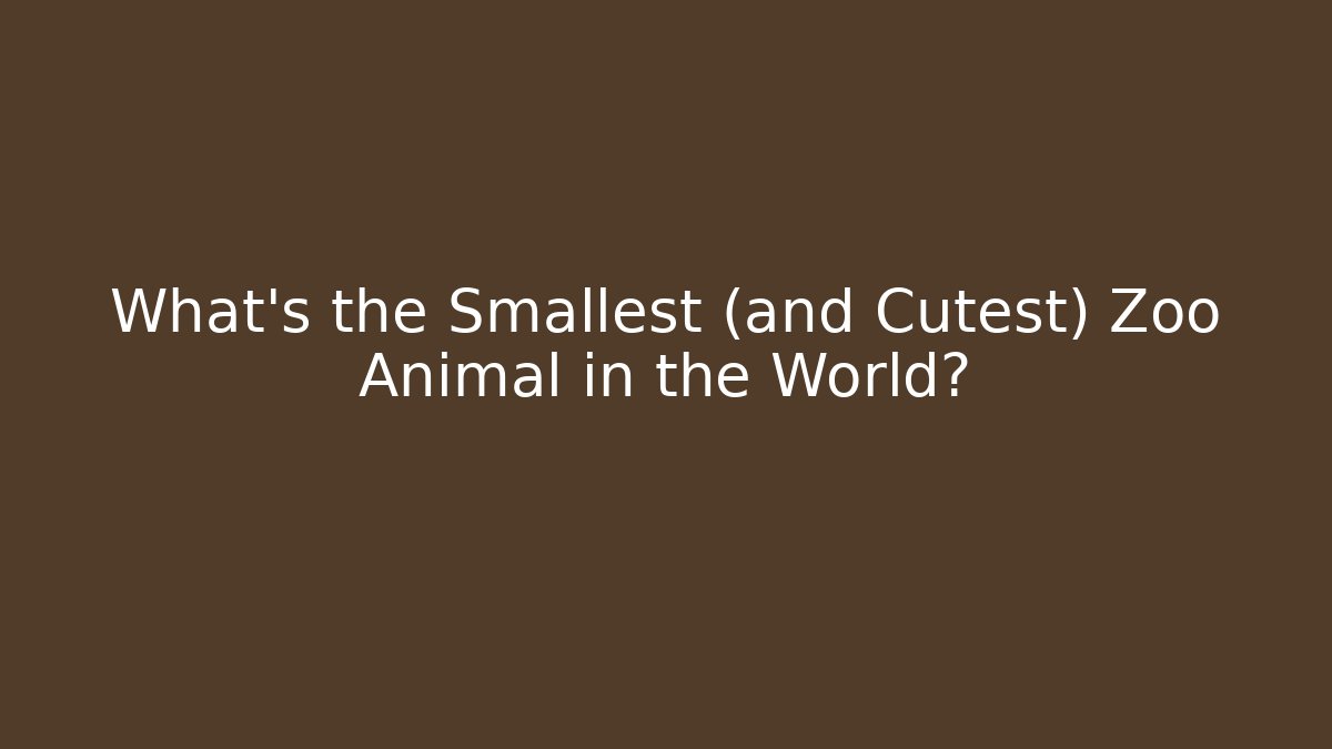 What’s the Smallest (and Cutest) Zoo Animal in the World?