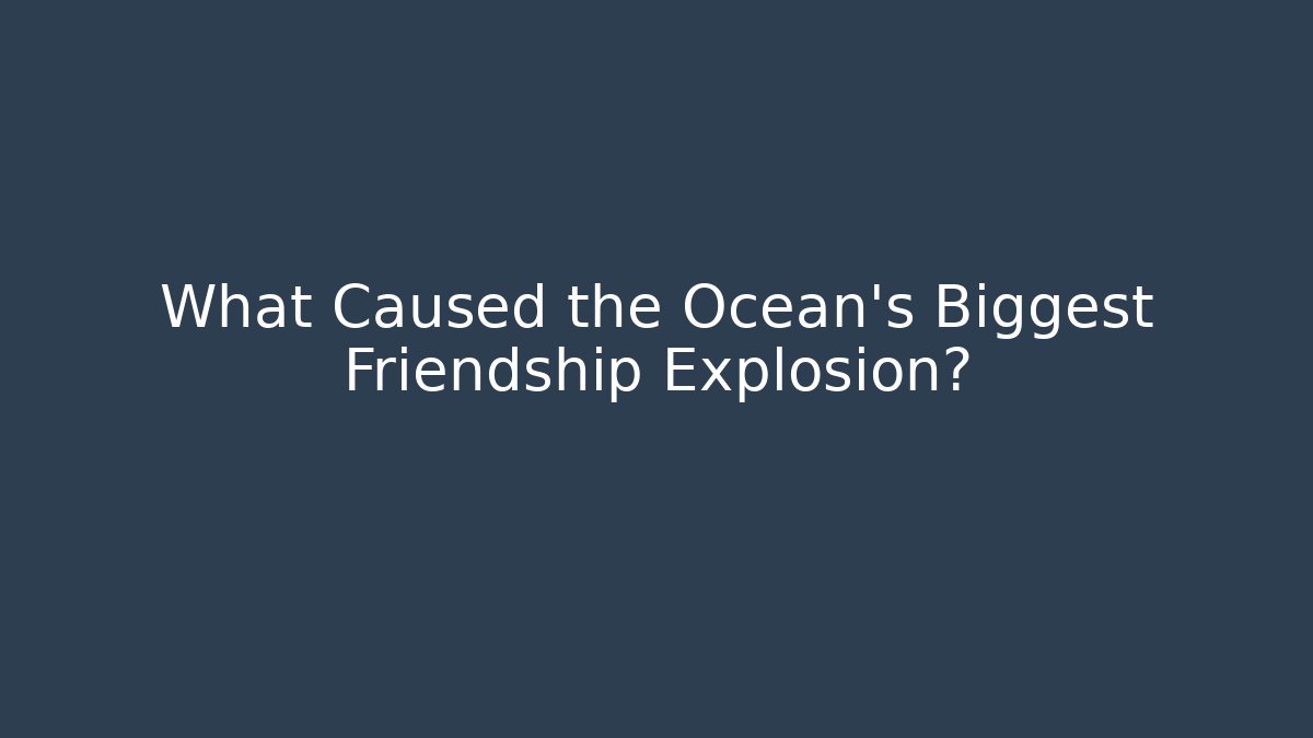 What Caused the Ocean's Biggest Friendship Explosion? - Método de Aprovação
