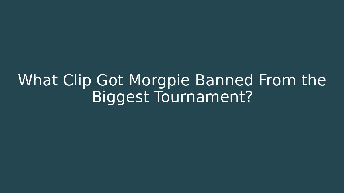 What Clip Got Morgpie Banned From the Biggest Tournament?